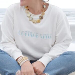 NWT Cottage Style embroidered off White Sweatshirt